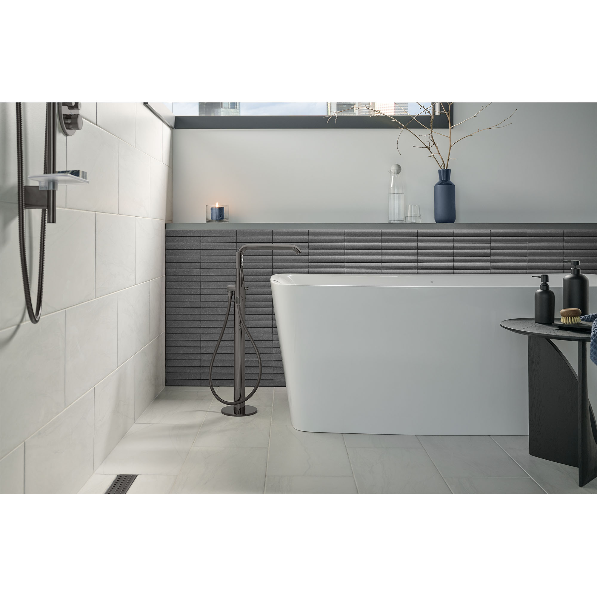 Single-Handle Freestanding Tub Faucet with 1.75 GPM Hand Shower